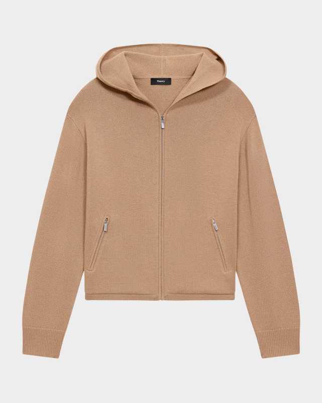 Crop Zip Hooded Wool Cashmere Jacket